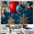 thumbnail image 2 of RKSupls Tapestry Wall Hanging Art, Christmas Ornaments with Gold Snowflakes Tapestry Decoration for Daily Bedroom, Living Room, Dorm, Apartment Hallway Home Decor,90*60in, 2 of 5