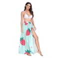 thumbnail image 2 of FORMRS Womens Beach Sarong Semi-Sheer Bikini Wrap Skirt Swimsuit Cover-ups, Green Strawberry, 2 of 7