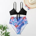 thumbnail image 4 of Womens High Waisted Bikini Set Tie Knot High Waisted Two Piece Swimsuits Bathing Suits, 4 of 5