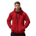 thumbnail image 4 of Zip Up Hoodie for Men Fall Lightweight Tapered Long Sleeve Hooded Jacket with Zippered Pocket Solid Color Mens Sweatshirt, 4 of 7