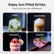 Simzlife Nugget Ice Maker Countertop, 35lbs/24H Portable Sonic Ice Machine with Self-Cleaning, Chewable Pellet Ice Maker for Home Kitchen Office RV, Stainless Steel
