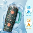 thumbnail image 4 of 30 oz Merry Christmas Snowflakes Tumbler with Handle and Straw, Stainless Steel Insulated Cup 30 oz, Leak Proof Holiday Mug, Festive Present, 4 of 5