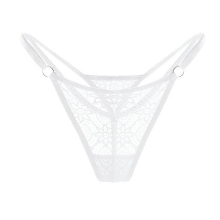 Women Sexy Lace Briefs Out Panties Crochet Lace Up Stretch Strap G String Lingerie Underwear Underwear Pack T-Back Thong Bikiniter Briefs Cotton Lace Panties White One Size
