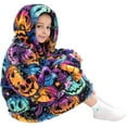 thumbnail image 4 of Wehilion 6-12YR Oversized Sweatshirt Hooded Blanket Sherpa Hoodie for Girls Boy Wearable Blanket Hoodie for Kids, 4 of 6