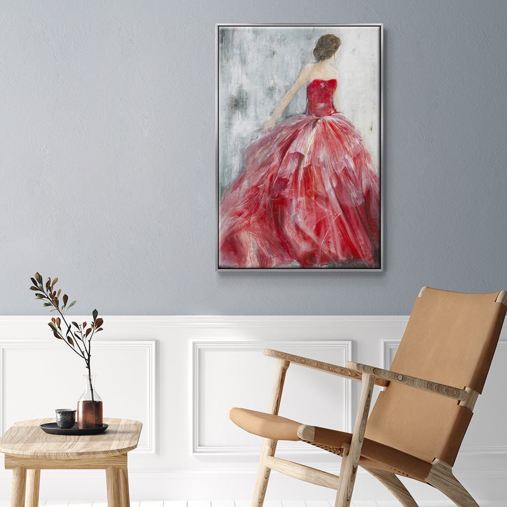 Redowa Framed Premium Gallery Wrapped Canvas - Ready to Hang - 27 x 41 - Silver Floating Frame