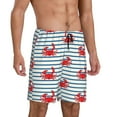 thumbnail image 2 of Fotbe Cute Red Crabs With Nautical Pantalones Cortos de Pijama para Hombre, Ropa de Dormir, Pantalones de Pijama Cortos para Hombre-Small, 2 of 6