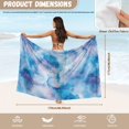 thumbnail image 7 of Yuyamidu Blue Marble Print Women Sarong Swimsuit Coverups Breathable Wraps Beach Cover Up Chiffon Print Swimwear Bikini Wrap Semi-Sheer Vacation Outfit, 7 of 7