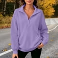 thumbnail image 6 of Lumtrix Womens Oversized Sweatshirts V Neck Henley Turtle Neck Long Sleeve Button Fleece Pullover, Casual Teen Girls Y2K , Fall Winter Fashion Purple S, 6 of 7