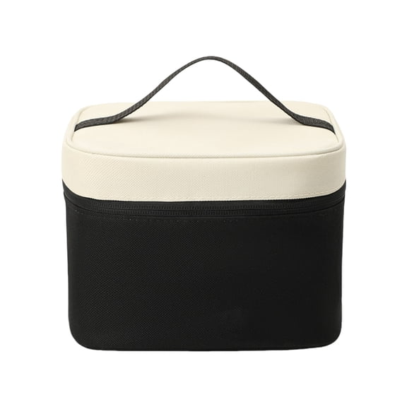 Black Insulated Lunch Cooler Tote Bag Portable With Handle For Office Travel Picnic And Daily Commute