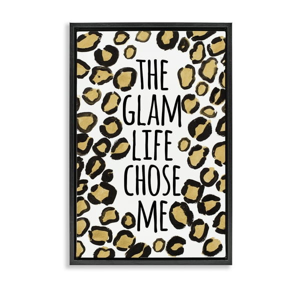 Stupell Industries Glam Life Chose Me Typography Painting Black Floater Framed Art Print Wall Art, 17 x 25