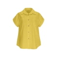 thumbnail image 6 of Button-Down Women's Short Sleeve Collared Shirts Front Pockets and Rolled Sleeves Solid Casual Tops Lightweight Blouses for All-Season Outings, 6 of 6
