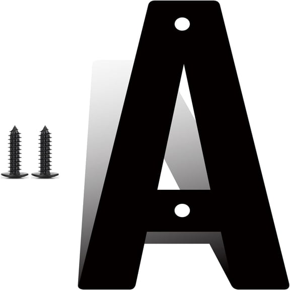 3" 4" 5" 6" 8" Modern Metal House Numbers, Metal Address Numbers and Letters, Black Door Mailbox Number, House Address Letter and Number for Office Home Farm Outside (4 Inch A)