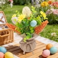 thumbnail image 2 of karymi Bright Spring Easter Egg Daisy Artificial Ornament with Base, Realistic Plastic Outdoor Garden Holiday Ornament Decoration 9.45in Yellow Mens Gifts, 2 of 7