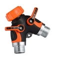thumbnail image 3 of Divisor de manguera de jardín tipo Y, conector de tubería de 2 vías, válvula de agua de metal de plástico para grifo de aspersor de EE. UU., Naranja Methold HA005374-02, 3 of 6