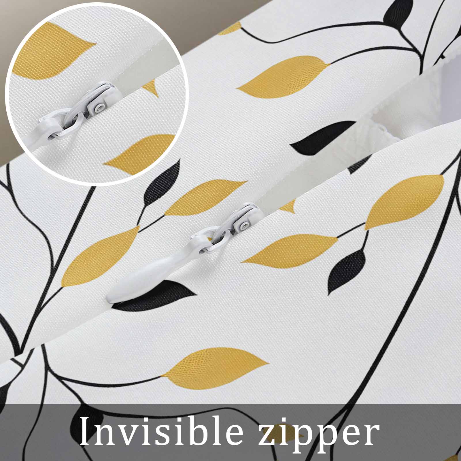 Yellow Black Leaves Throw Pillow Cover 20 x 36 Inch Decorative Pillow Cover Spring Botanical Branches Lumbar Pillowcase Seasonal Rectangle Cushion Case for Couch Sofa Bed Living Room