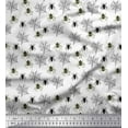 thumbnail image 1 of Soimoi White Moss Georgette Fabric Web & Spider Insects Fabric Prints By Yard 42 Inch Wide, 1 of 3
