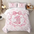 thumbnail image 2 of Erosebridal Cowgirl Cowboy Boots Floral Bow Twin Quilt Set, Western Style Twin Coverlet Set for Girls, 2-Piece, 2 of 7