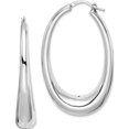 thumbnail image 1 of Sterling Silver Polished Rhodium Plated Hollow Hoop Earrings (52 X 33) Made In Italy qe8281, 1 of 3