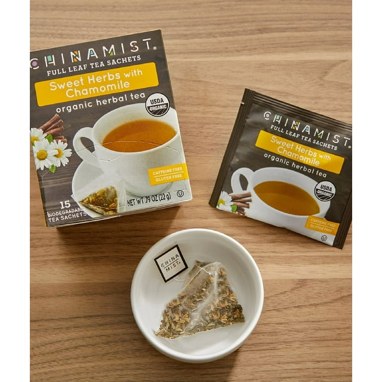 China Mist Organic Sweet Herbs with Chamomile Herbal Tea, Mint