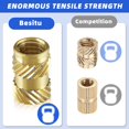 thumbnail image 4 of Besitu 360Pcs Threaded Inserts M2 M2.5 M3 M4 M5 M6 Brass Heat Set Insert for Plastic Metric Knurled Nut Inserts Kit for 3D Printing Components Inject, 4 of 7