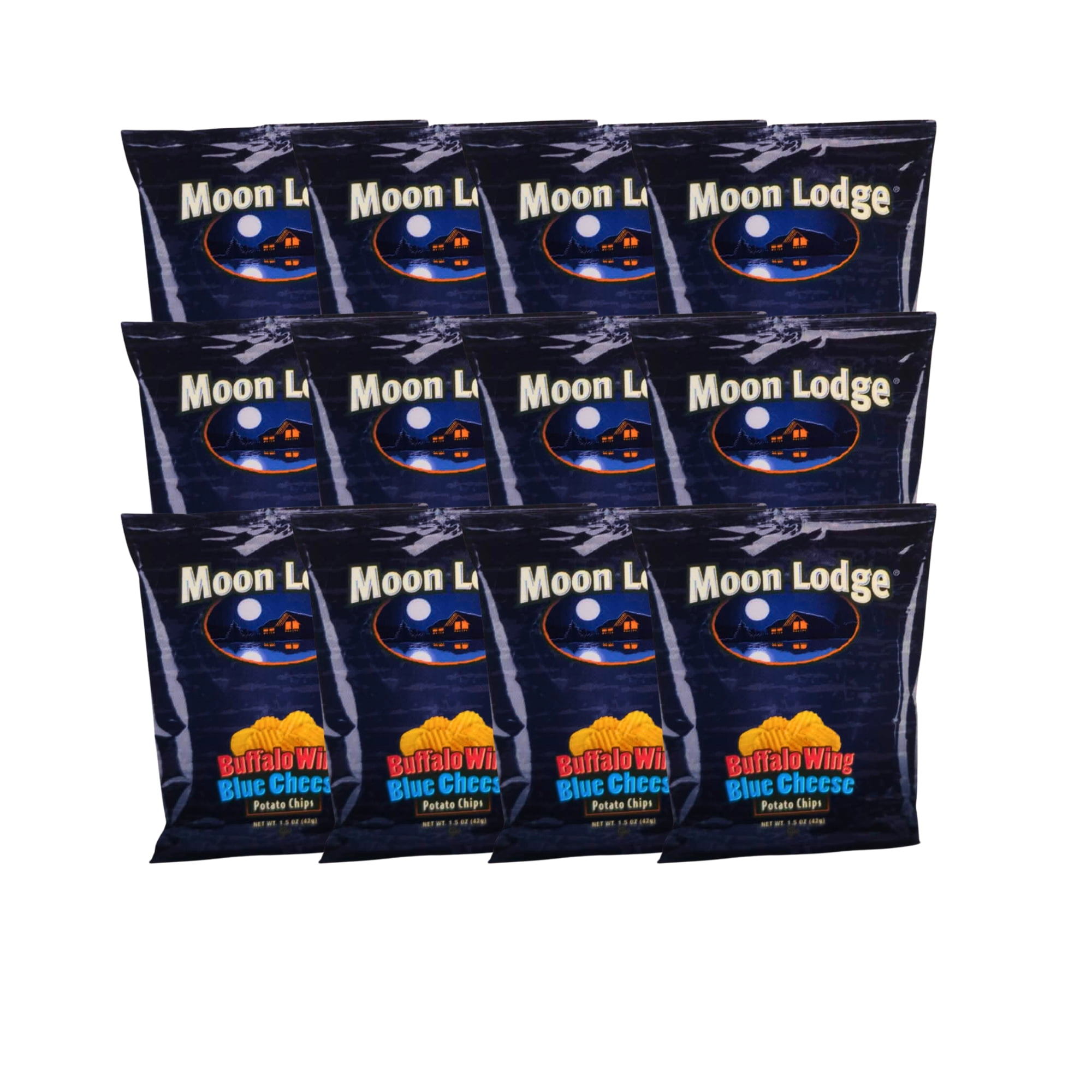 Moon Lodge Potato Chips 1.5oz (12 Pack, Buffalo Wing Blue Cheese)