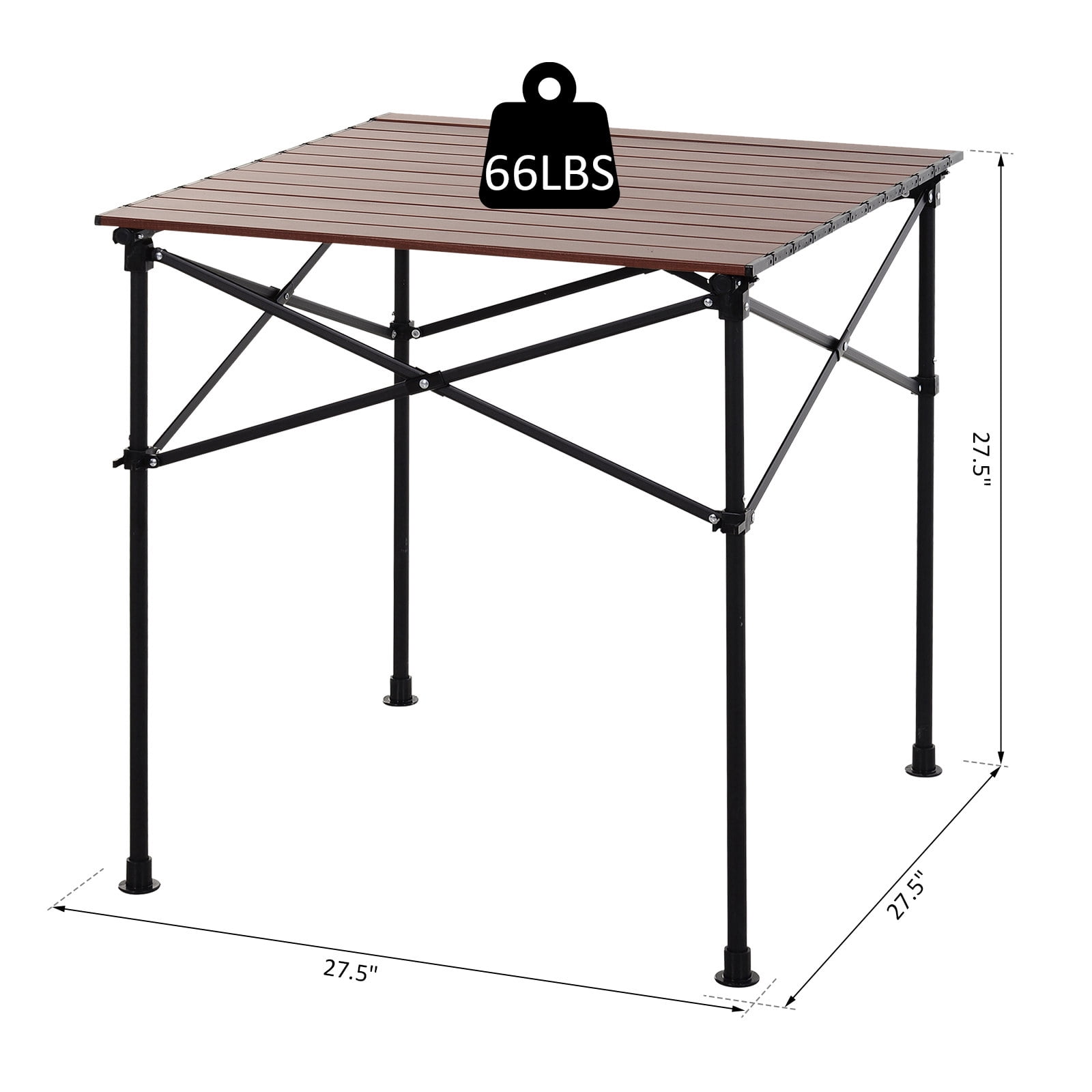 Aluminum Folding Picnic Table Roll-up Top Outdoor Indoor Desk w/Carrying Bag 
