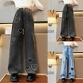 thumbnail image 5 of KVPLBQFD Girls Baggy Jeans Elastic Waist Casual Denim Pants for Kids Distressed Washed Denim Jeans Tween Trendy Loose Fit Trousers Girl Spring Summer Clothes, 5 of 5