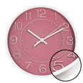 thumbnail image 1 of Hauz - Round Wall Clock, 12" Diameter, Quartz Precision, Pink, 1 of 2