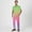 Green, variant on HAJWOH Scrubs for Men Set Stretchy Nurse Uniform Short Sleeve V Neck Scrub & Jogger Pant Solid Color Scrubs Sets with Multi Pockets Hot Pink L