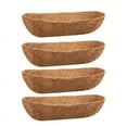 thumbnail image 1 of 4 Pack 24 Inch Trough Coconut Liners, Natural Coconut Liners for Wall Planter, Window Basket Deck Railing Planter, 1 of 7