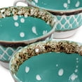 thumbnail image 5 of Meritage Otis 6 Piece 27 Ounce Stoneware Soup Bowl with Handle Set in Turquoise, 5 of 6