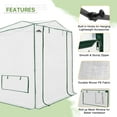 thumbnail image 3 of EAGLE PEAK 8x6ft Portable Walk-in Greenhouse Instant Pop-up Indoor Outdoor Plant Gardening Green House, White, 3 of 9
