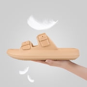 VONMAY Unisex Slides Sandals Thick Sole Pillow Sandals with Adjustable Double Buckle