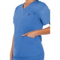 thumbnail image 4 of Med Couture Women's 8403 Signature V-neck Scrub Top -Ceil/Navy-Large, 4 of 5