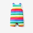 thumbnail image 2 of Disney Winnie the Pooh Baby Bodysuits Graphic Rainbow Stripe Button Romper Newborn to Infant, 2 of 9