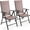 Brown, variant on TLGREEN Outdoor Folding Chairs Set (2-Pack), Textilene Fabric & Aluminum Frame, with 7-Position Adjustable Back for Yard, Garden, Balcony (Gray)