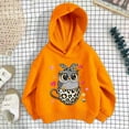 thumbnail image 2 of Byoo Little Girls Hoodie Cute Cartoon Owl Print Casual Hooded Sweatshirt Fall Pullover Top, 2 of 3