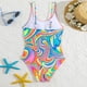 thumbnail image 5 of REDARER Girls Colorful Beach Swimsuit – Bathing Suit Swimwear for Kids,Size 9-10 Years, 5 of 5