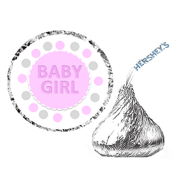 216 Baby Girl Baby Shower Party Favor Hershey's Kisses Stickers / Labels - Walmart.com - Walmart.com