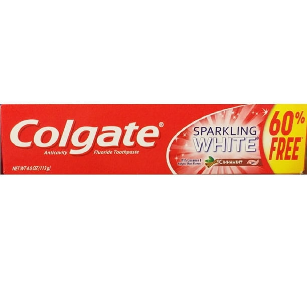 Colgate Anticavity Fluoride Toothpaste Sparkling White Cinnamint with Cinnamon & Natural Mint
