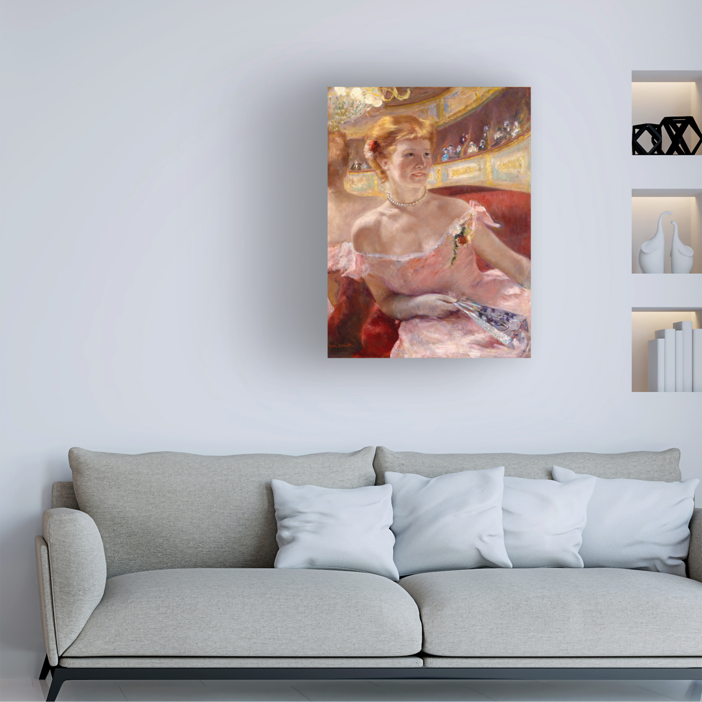 Cassatt 'Woman With A Pearl Necklace In A Loge' Canvas Art