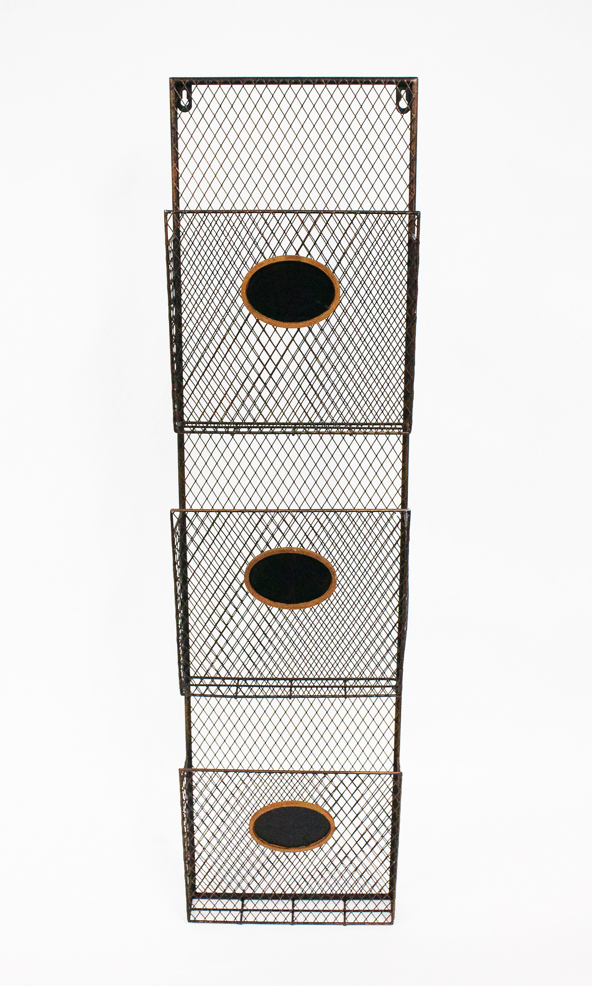 Designstyles Metal, 3 Pocket Wall Hanging File Holder Black