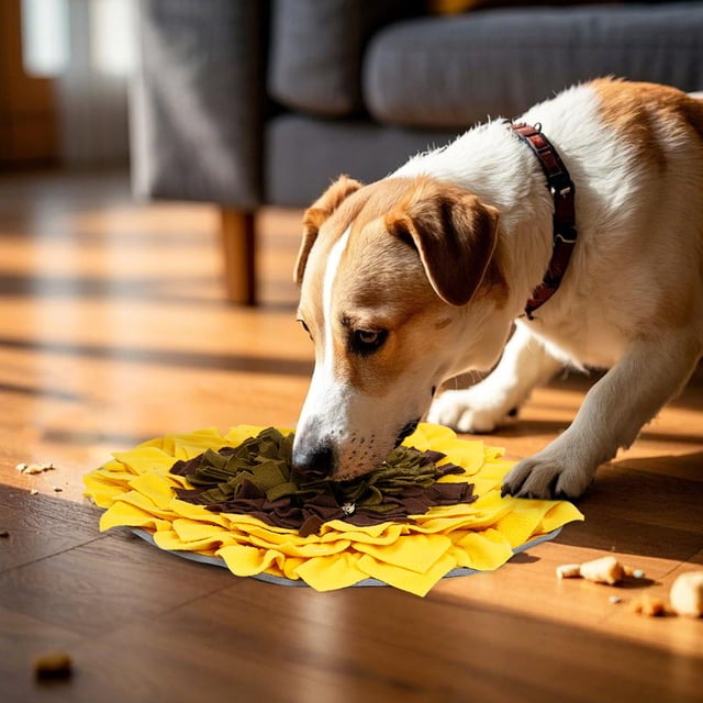 BKER Snuffle Mat For Dogs Sunflower Large Dog Snuffle Mat Dog Enrichment Toy Slow Feeder Puppy Toys To Keep Them Busy Machine Washable Snuffle Mat For All Dog Sizes