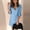 X-180Blue, variant on YMNXA Womens Summer Dress 3/4 Sleeve V Neck Solid Color Comfortable Stylish Relaxed Fit Dresses For Casual Daily Wear,Black,L