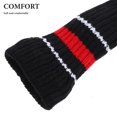 thumbnail image 3 of MasteelfCA 3 Pcs Couvre-Chef Tricoté Club Rayures Rouges et Blanches (Noir et Rouge), 3 of 7