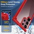 thumbnail image 2 of for Samsung Galaxy S23 Ultra Case,[10 FT Military Shockproof] S23 Ultra Case with[2 X 9H Camera Lens Protectors] Scratch-Resistant Crystal Clear Phone Case for Galaxy S23 Ultra 6.8 inch-Red, 2 of 14