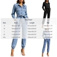 thumbnail image 2 of Kctiaxy Denim Jumpsuit for Women Long Sleeve Turndown Collar Belt Ties Rompers Solid Fashion Jogger Jeans, 2 of 4