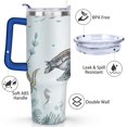 thumbnail image 3 of 40oz Cute Ocean Life Turtle Stainless Steel Flip Straw Tumbler Spill Proof Travel Cup Double Wall Vacuum Insulated Coffee Mug with Top Handle, 3 of 6
