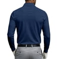 thumbnail image 4 of Fabrcox S-4XL Polo Shirt Long Sleeve Men with Pockets Collared Mens Work Shirts Business Casual Plain Regular Fit Sports Golf Shirt for Men Navy XL, 4 of 8