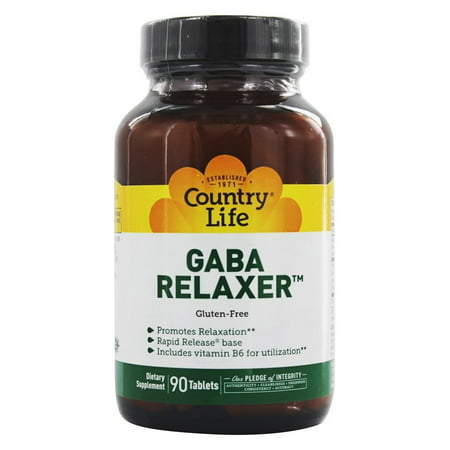 Country Life - GABA Relaxer aminés sous forme libre supplément d'acide avec de la vitamine B6 Rapid Release - 90 comprimés